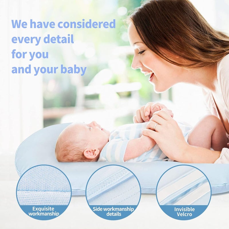 Pucmaoci Organic Waterproof Baby Lounger Covers 2 Pack| GOTS Certified 100% Cotton| Removable Cover with Waterproof Liner | Machine Washable and Dry (Cover only)（Blue & Green) - Image 4